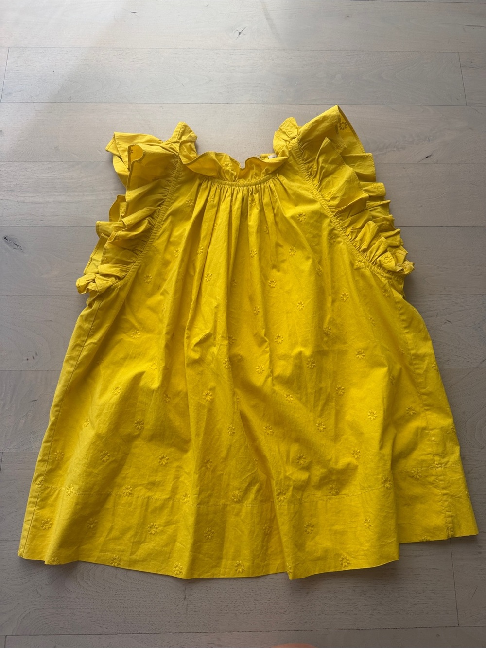 Bright Yellow Ruffle Sleeve Blouse